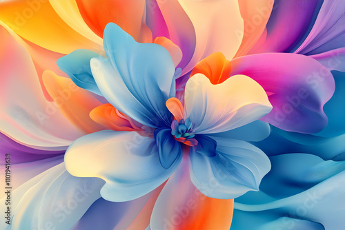 Abstract digital art background with vibrant colors and shapes, creating an enchanting visual experience