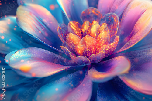 Abstract digital art background with vibrant colors and shapes, creating an enchanting visual experience