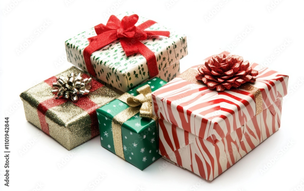 Obraz premium chistmas gift boxes, isolated white background