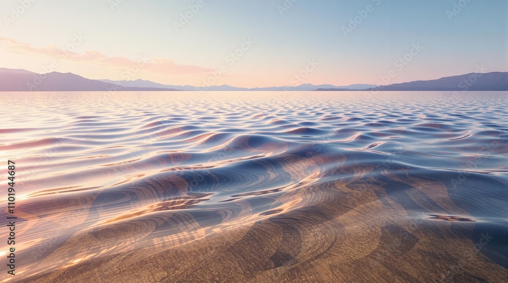 Abstract wave pattern on reflective surface of lake, geometry, abstract Abstract wave pattern on reflective surface of lake, geometry, abstract