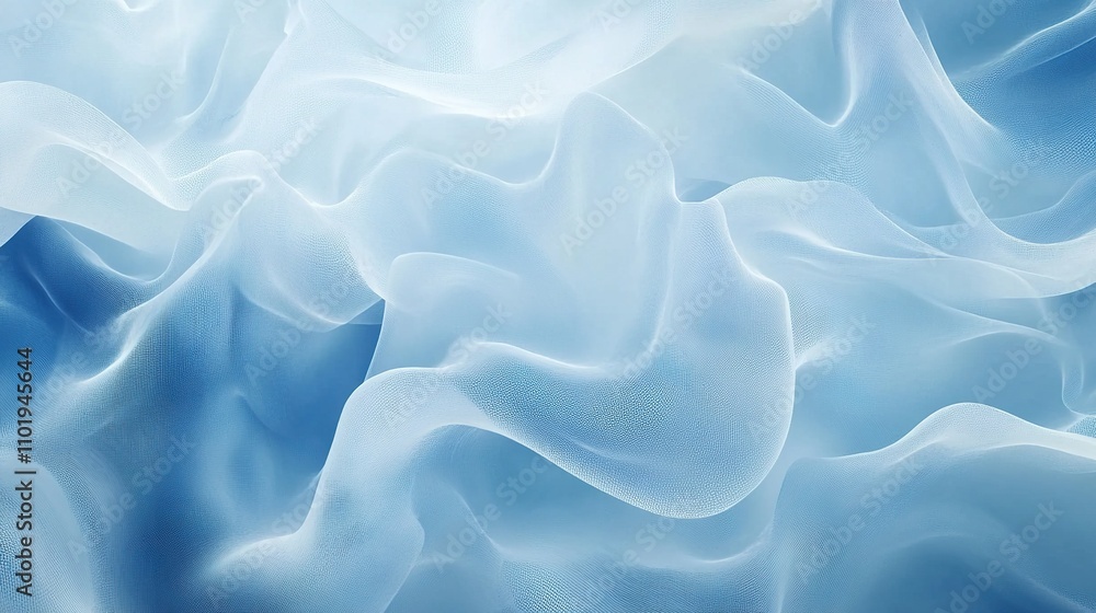 Obraz premium Abstract Blue Fabric Texture: A close-up of a smooth, flowing blue fabric, illuminated by soft, ethereal light.