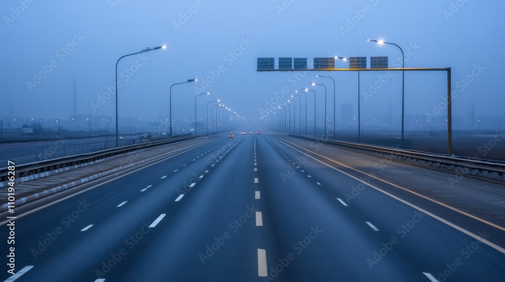 Empty express lane on highway during off-peak hours, symbolizing efficiency and opportunity in a calm, uncluttered environment. Empty express lane on highway during off-peak hours, symbolizing efficiency and opportunity in a calm, uncluttered environment.
