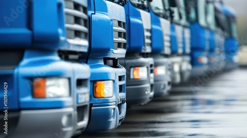 Wallpaper Mural A Row Of Blue Trucks Parked Close Together Torontodigital.ca