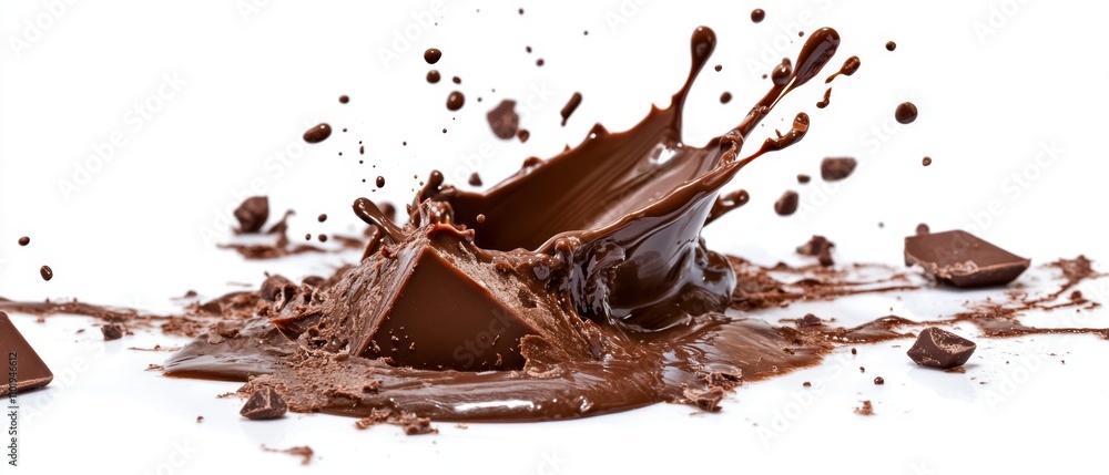 Obraz premium Chocolate splash isolated on white background