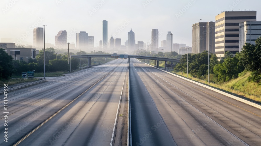 Empty express lane on highway during off-peak hours, symbolizing efficiency and opportunity in a calm, uncluttered environment. Empty express lane on highway during off-peak hours, symbolizing efficiency and opportunity in a calm, uncluttered environment.