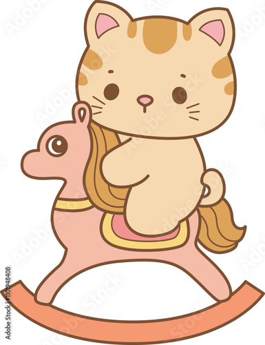 Illustration of cute kitty icon.
Funny cat in daily activities elements.
