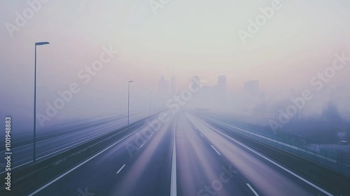 Empty express lane on highway during off-peak hours, symbolizing efficiency and opportunity in a calm, uncluttered environment. 