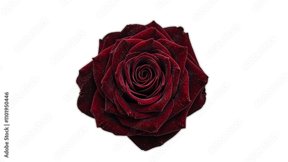 Luxurious dark red velvet rose on white backdrop Luxurious dark red velvet rose on white backdrop