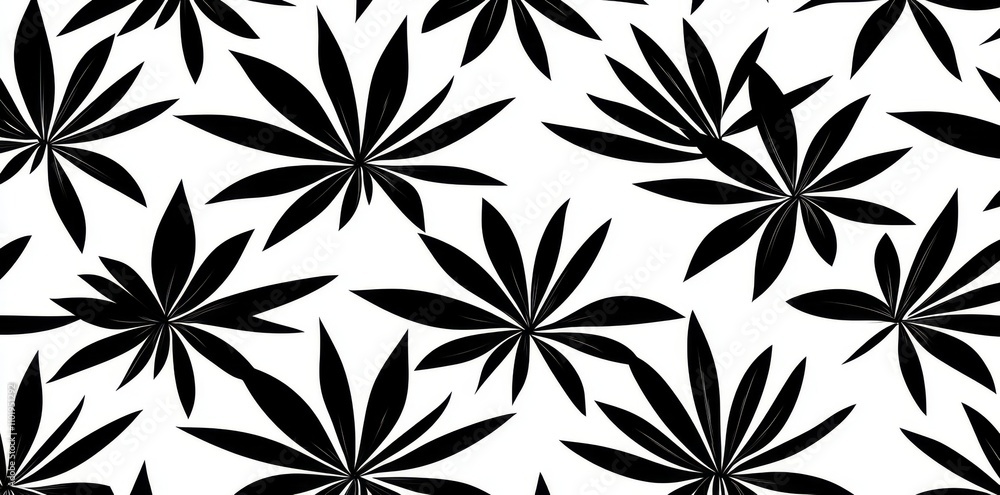 Modern cannabis leaf in a seamless marijuana pattern, isolated tile background ready to repeat as wallpaper Modern cannabis leaf in a seamless marijuana pattern, isolated tile background ready to repeat as wallpaper