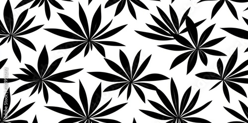 Modern cannabis leaf in a seamless marijuana pattern, isolated tile background ready to repeat as wallpaper