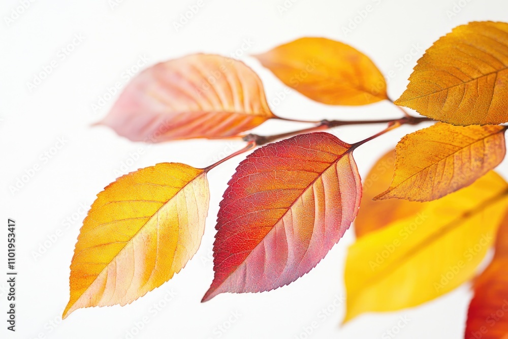 Fototapeta premium A close-up shot of a tree branch covered in green leaves