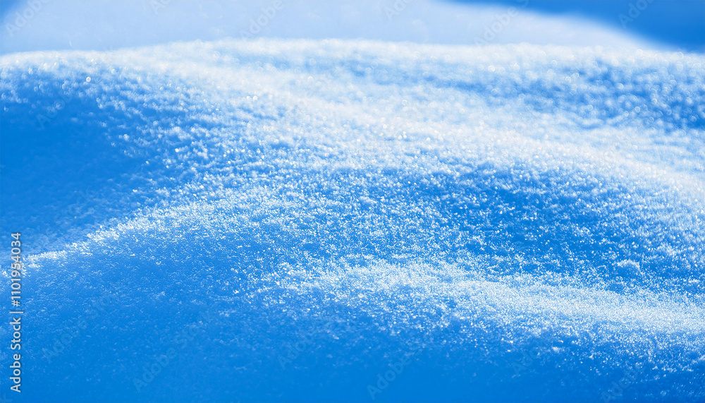 Obraz premium Thick layer of snow on blue background. Snow texture. For Christmas and winter holidays.
