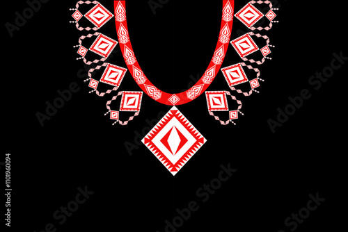 Ethnic neckline pattern,beautiful collar striped