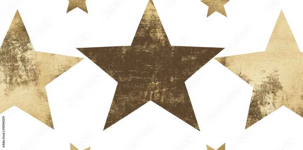 Obraz premium An elegant golden seamless pattern with small diamonds, star shapes, and rhombus motifs. It offers an abstract gold and white geometric texture, characterized by a simple and minimalistic approach.