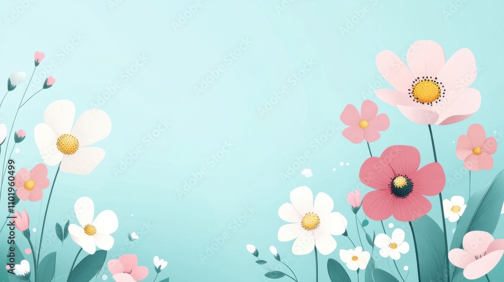 Soft Pink and White Cosmos Flower Decor Soft Pink and White Cosmos Flower Decor