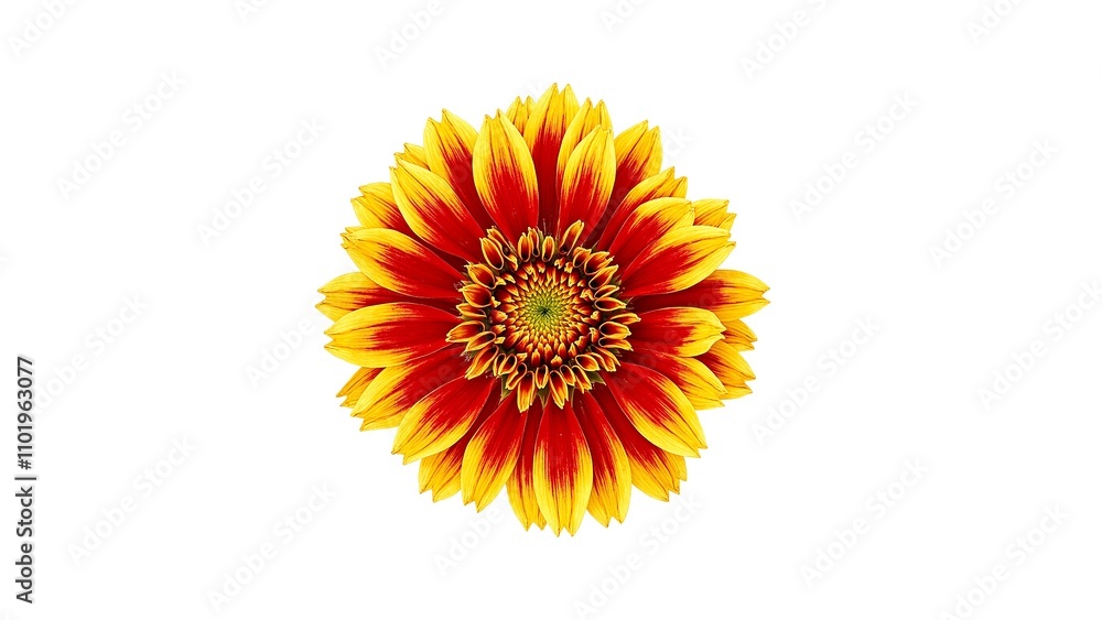 Vibrant red orange gaillardia flower on white background Vibrant red orange gaillardia flower on white background
