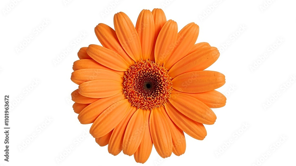 Vibrant orange gerbera daisy on white background Vibrant orange gerbera daisy on white background