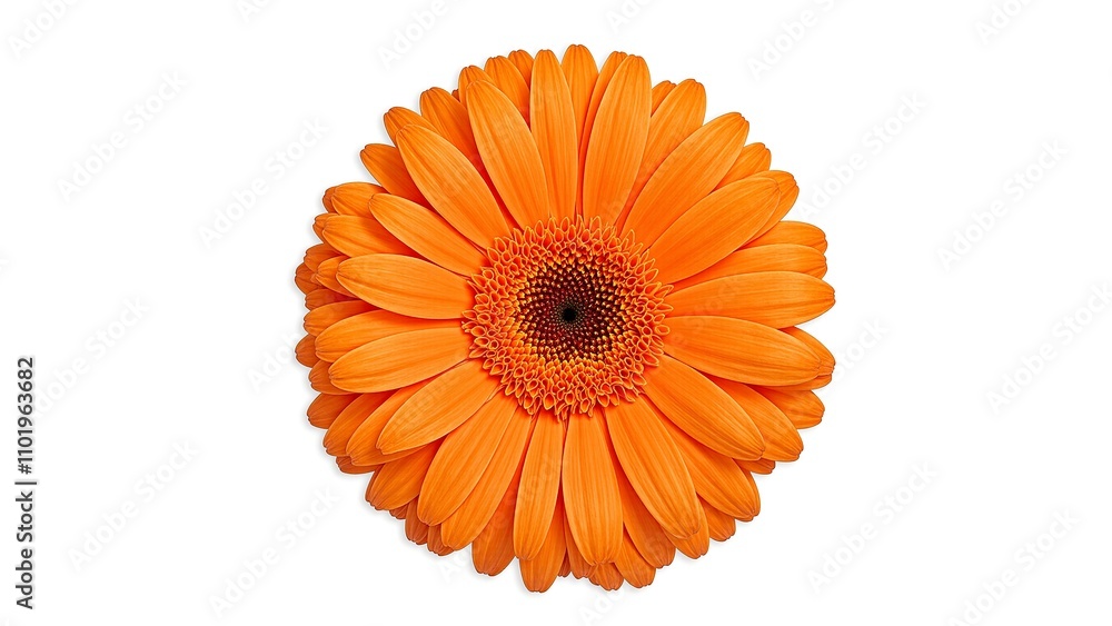 Vibrant orange gerbera daisy on white background Vibrant orange gerbera daisy on white background