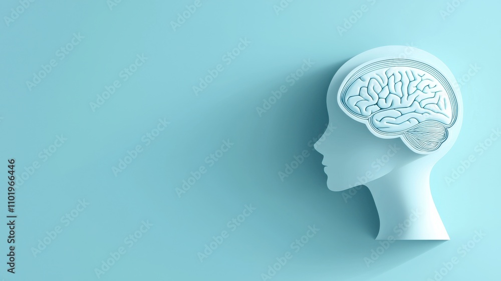 Human Head Silhouette with Brain Design Human Head Silhouette with Brain Design