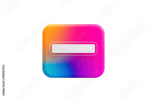 Colorful abstract button design with a modern gradient and clean lines. transparent background.