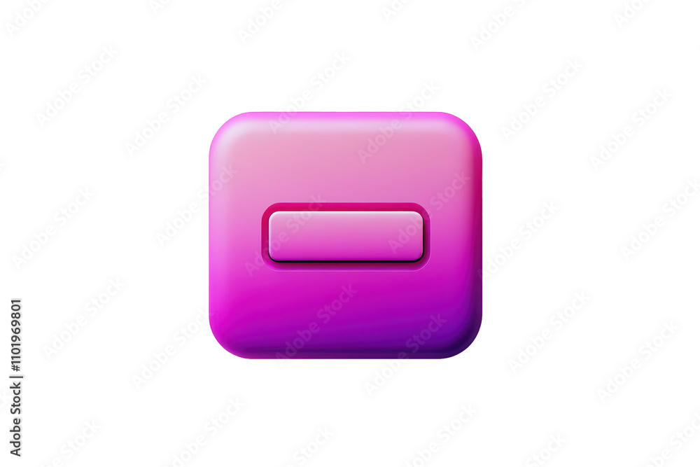 Stylish pink gradient button design for modern digital interfaces. transparent background.