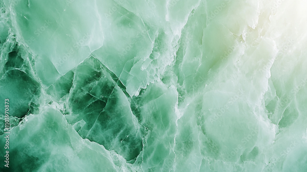 Fototapeta premium Textured natural stone with green and white patterns, showcasing unique mineral formations