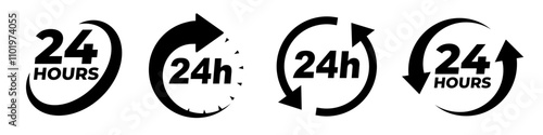 24 h icon. 24 hours icon