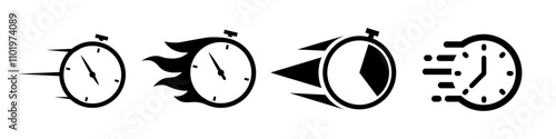 Timer icon. Time running icon