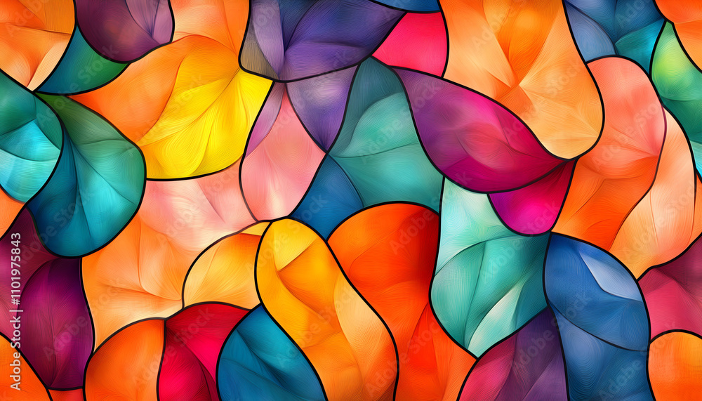 Fototapeta premium A bright illustration of colorful stained glass