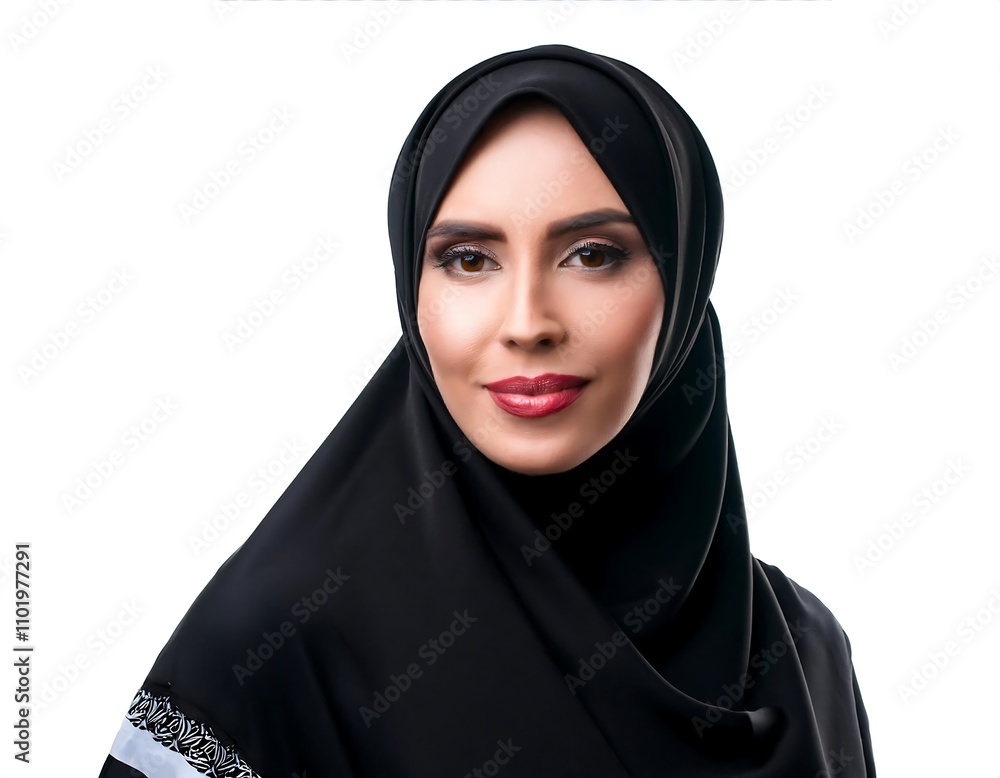 Arab middle eastern woman in hijab celebrating UAE National day, National Day of United Arab Emirates. National Day Concept Design, flag of united Arab emirates Arab middle eastern woman in hijab celebrating UAE National day, National Day of United Arab Emirates. National Day Concept Design, flag of united Arab emirates