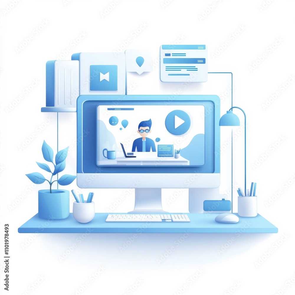 A computer monitor with a man on it A computer monitor with a man on it