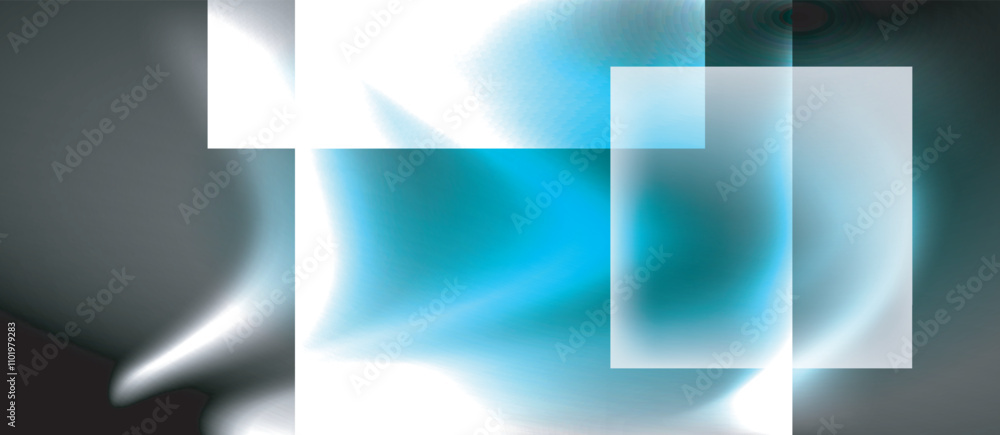 Dark neon colors with glass square shapes