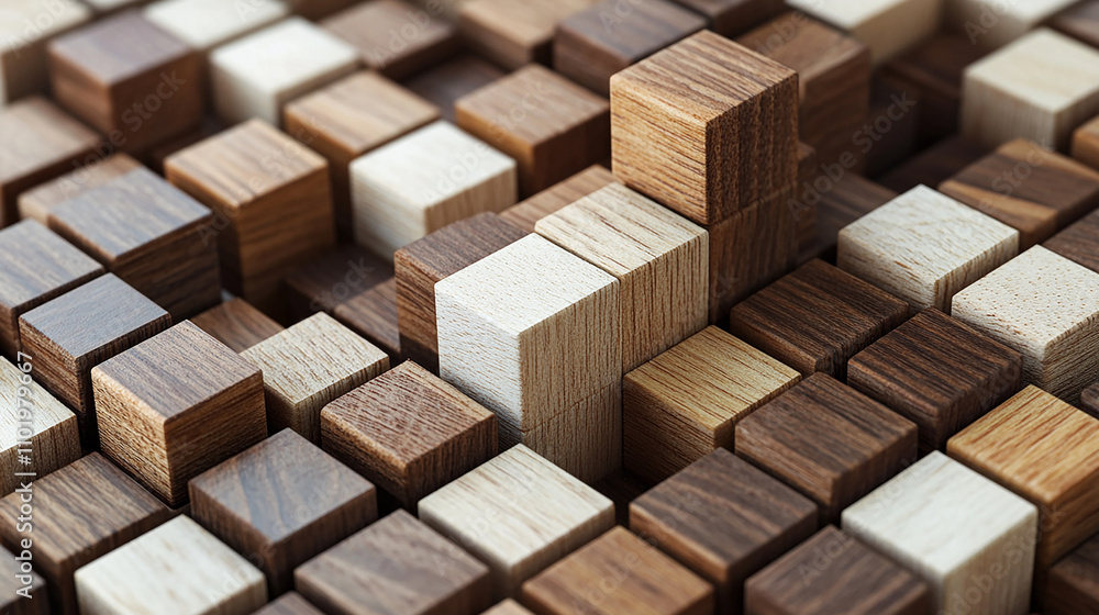 With focus, he organizes wooden cubes, creating a layered presentation of healthcare and insurance concepts. With focus, he organizes wooden cubes, creating a layered presentation of healthcare and insurance concepts.
