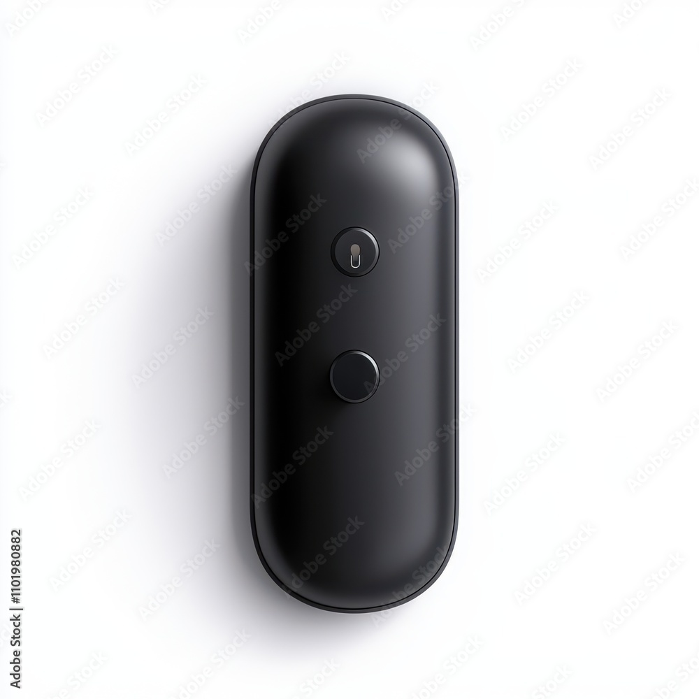 A sleek black device with a power button and a circular control, ideal for technology or smart home-related content, Perfect for marketing, website designs, or instructional materials, A sleek black device with a power button and a circular control, ideal for technology or smart home-related content, Perfect for marketing, website designs, or instructional materials,