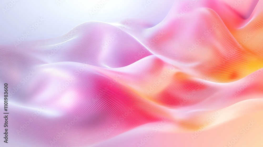 Obraz premium Soft waves of pastel hues create a serene abstract background for artistic inspiration and digital design
