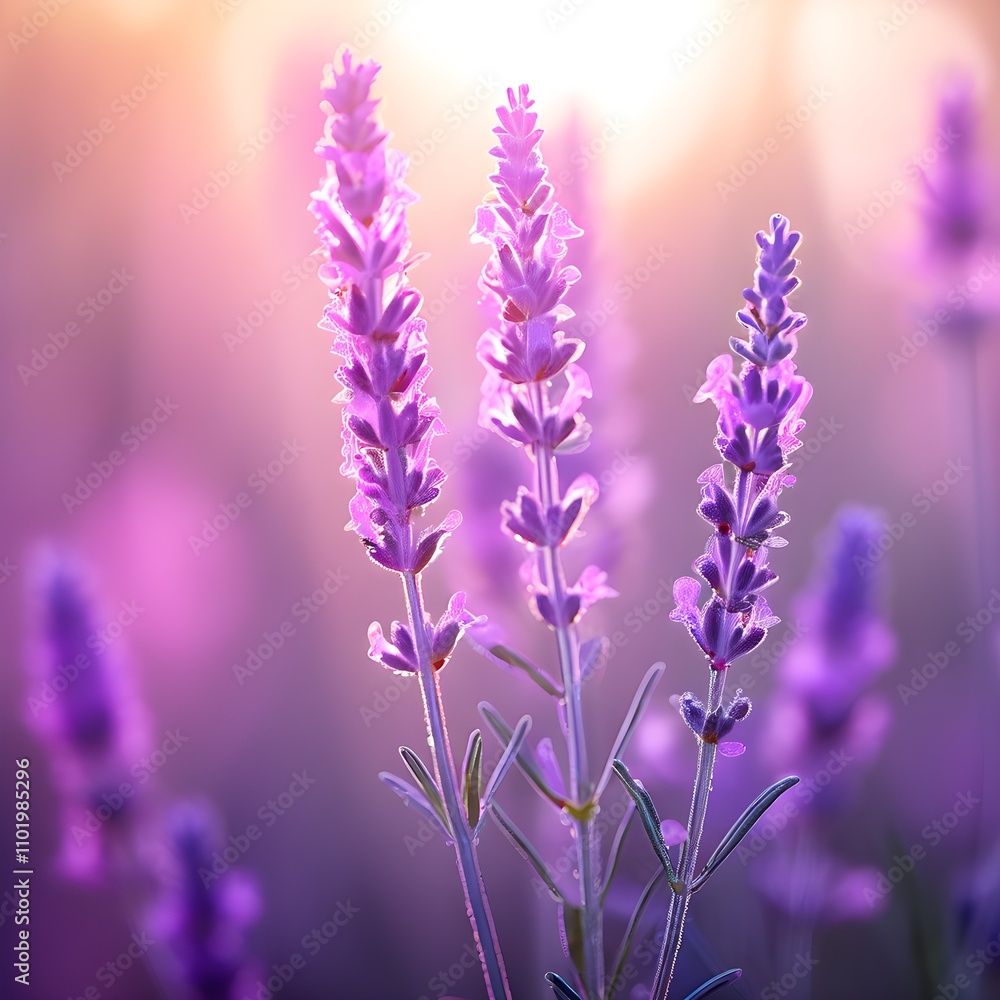 Obraz premium Close-Up of Lavender in a Magical Glow