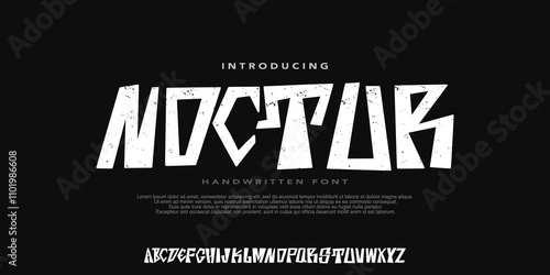 Typeface Handwritten Font Alphabet, Grunge style and texture,design for music ,movie,clothing,brand, fashion.Vector Illustration