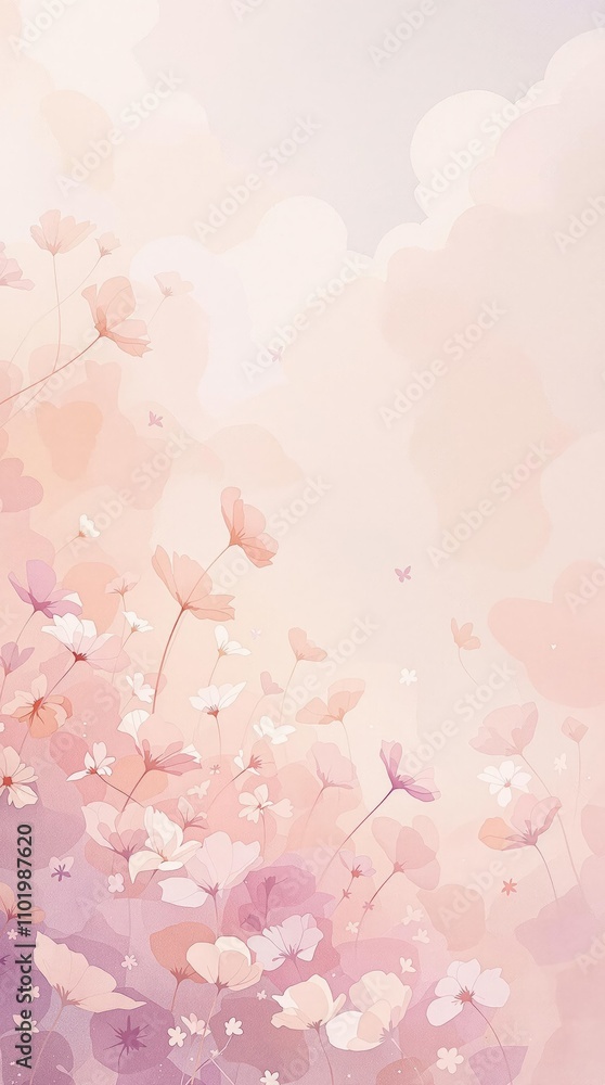Abstract watercolor painting of an abstract flower field, colorful, brushstrokes Abstract watercolor painting of an abstract flower field, colorful, brushstrokes