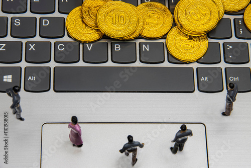 Wallpaper Mural Electronic currency, digital currency, credit cards, overseas trade platforms, mobile payments, computer payments, bank transfers, Bitcoin. Torontodigital.ca