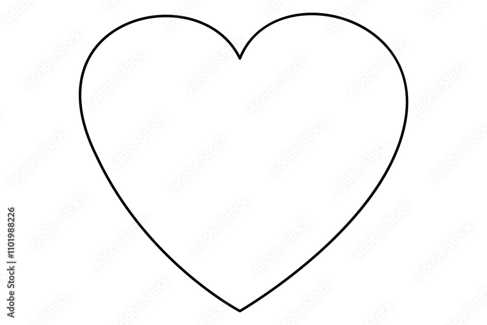 Heart shape icon drawing of heart symbol isolated on white background outline vector illustration Heart shape icon drawing of heart symbol isolated on white background outline vector illustration