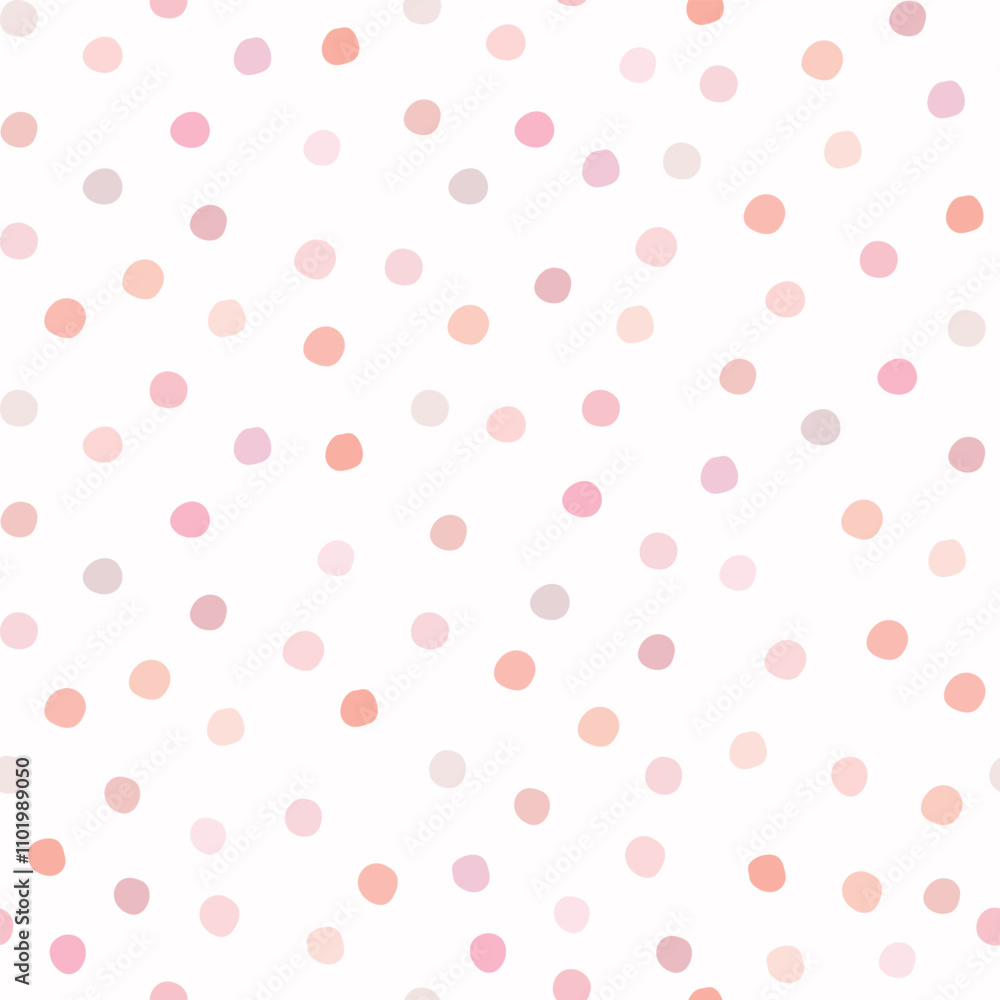 Seanless pattern with colorful polka dots on white background. Seanless pattern with colorful polka dots on white background.