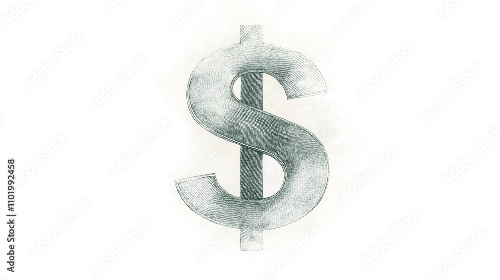 Obraz premium Representation of a dollar sign symbolizing finance, economy, and money management in contemporary business contexts.