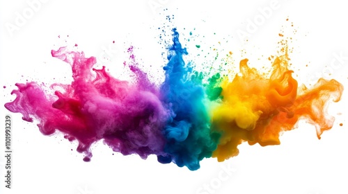 colorful wild color splash isolated on white background