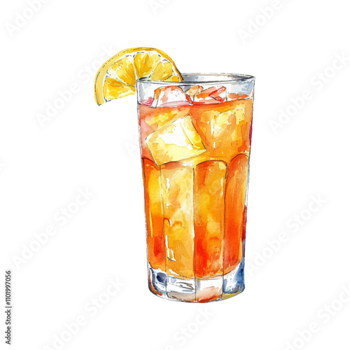 ginger ale vector illustration in watercolor style