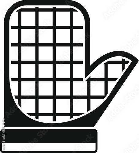 Black kitchen glove protecting hand while baking or cooking