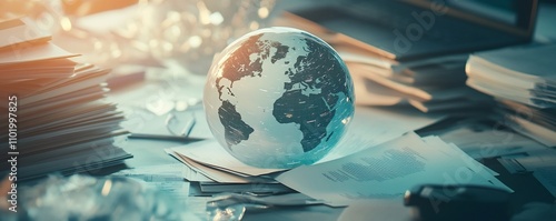 Digital Globe Surrounded by...
