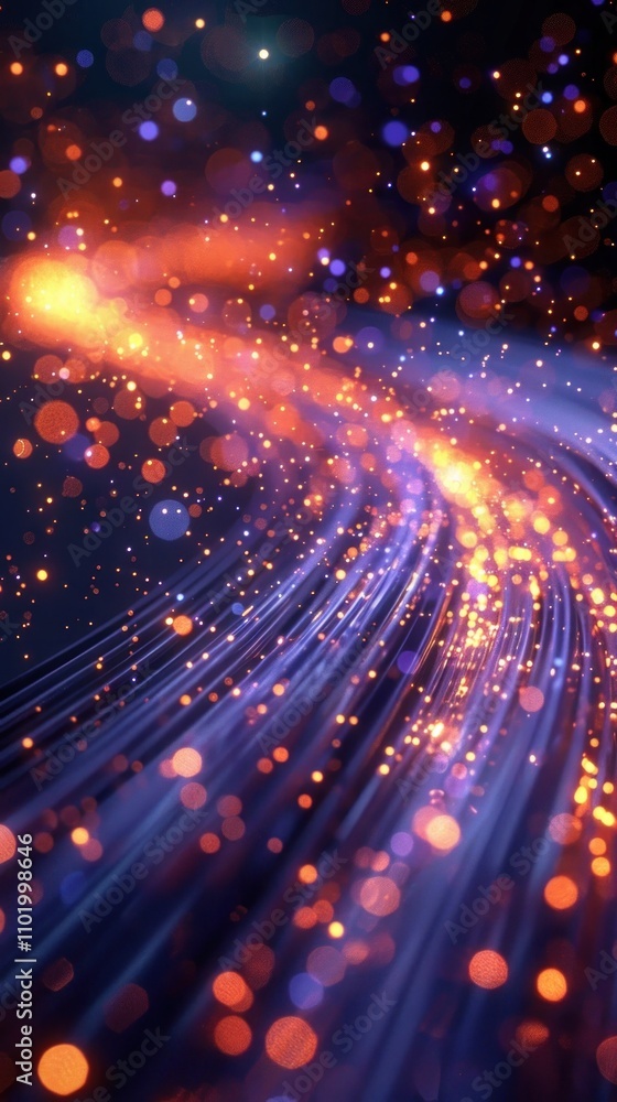 Obraz premium Breathtaking digital art creation showcasing a dazzling cosmic explosion of radiant energy and vibrant colors surging through the vast mysterious universe