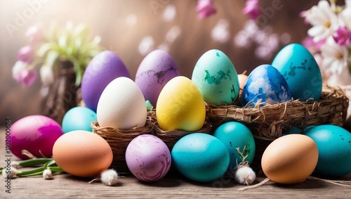 Ester eggs in the basket 