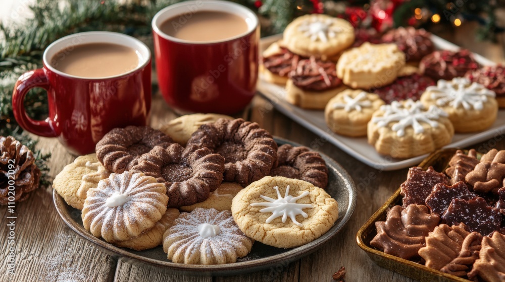 Festive Cookies and Warm Drinks Setup Festive Cookies and Warm Drinks Setup