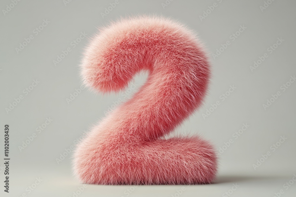 3d hairy fluffy font number 3, furry alphabet, pink number 3 isolated white background 3d hairy fluffy font number 3, furry alphabet, pink number 3 isolated white background